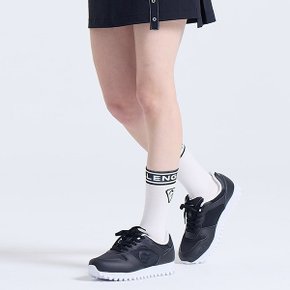 유니 로고 포인트 배색 쿠션 중목 양말 화이트 CHF1USO6281WH