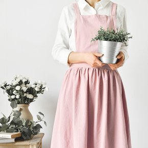 앞치마 주름 롱 원피스 보육교사 주방 공방 카페 포켓 어린이집