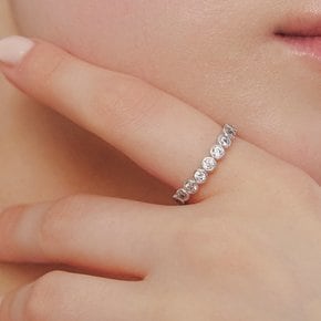 [Premium Plating] 에센스 AB(W) 라운드 베젤 테니스 반지 2.5MM 화이트 HL4R66463WB