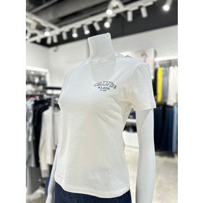 [파주점] [캘빈클라인진]여성 커브드 바시티 로고 슬림핏 반팔 티셔츠 47F867G-YAS