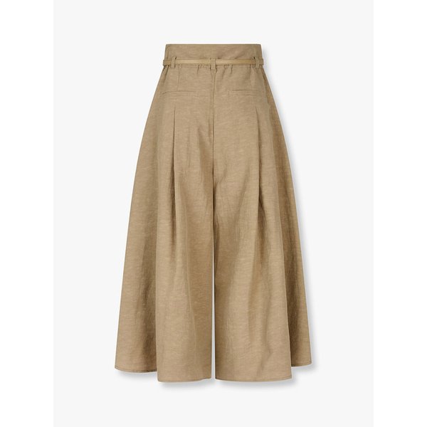 투 턱 벨티드 와이드 팬츠_다크 브라운 7116230403