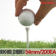 나무 골프티 화이트 미들티54mm 200EA/골프용품 나무골프티 원목골프티 원목티 나무티 우드티 필드용품