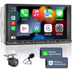 독일 카플레이 모니터 Double DIN Radio with Wireless CarPlay Android Car Navigation 7 Inch