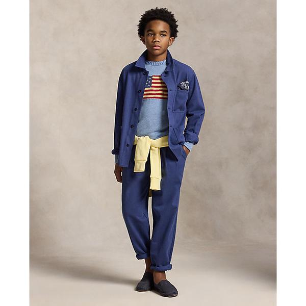 폴로 키즈 남아 8-18세 니트 헤링본 팬츠(CWPOPNTY4G20138410)