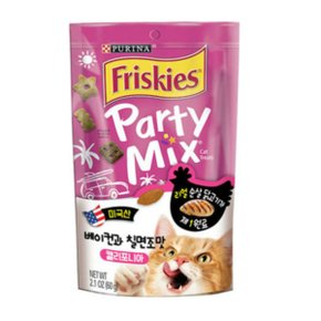 프리스키 파티믹스 캘리포니아 베이컨과 칠면조맛 고양이간식 60g x10개