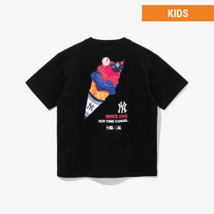뉴에라키즈 [키즈] MLB 뉴욕 양키스 홈 치어링 아이스크림 티셔츠 블랙
