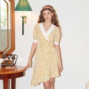 Unbalance Wrap Dress Lemon