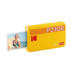 Kodak KODAK Mini 2 Retro 4PASS 휴대용 포토 프린터 (5,3x8,6cm) + 8 매, 옐로우