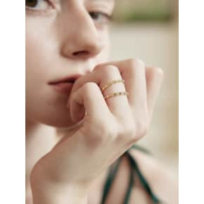 Simple emerald slim ring_2 color