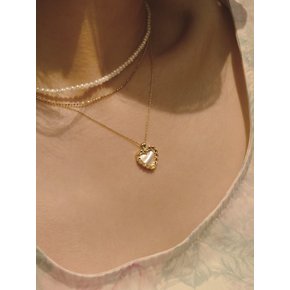 mini stone heart necklace