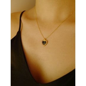 mini stone heart necklace