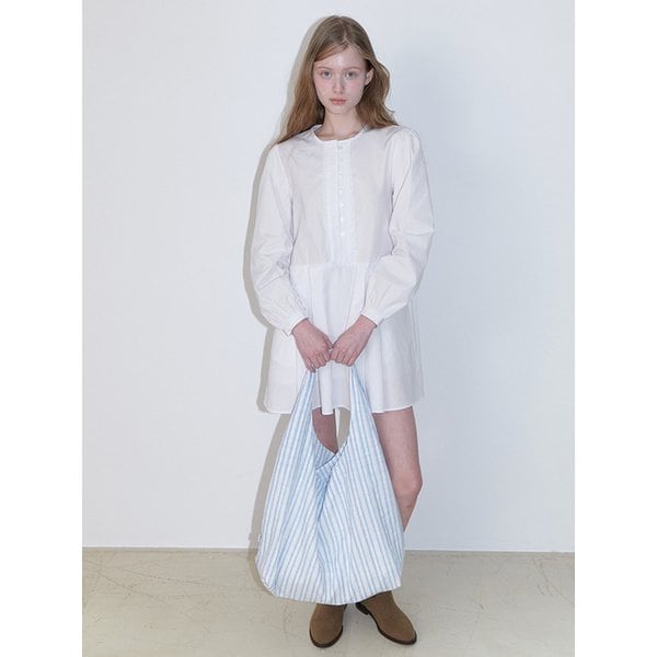 lace stripe oversized bag - blue
