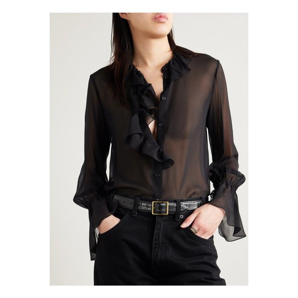 닐리 로탄 가브리엘 크로커다일 이펙트 가죽 벨트 블랙 46376663162867388