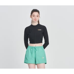 N232WRG420 블랙 피치 민트 여성 집업 크롭 래쉬가드 여름
