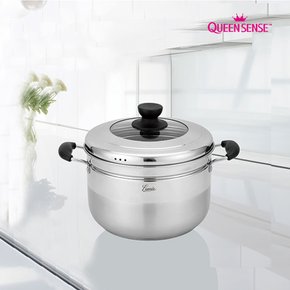 3중바닥 스텐 인덕션 찜냄비 스팀쿠커 22cm