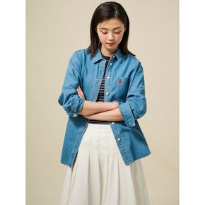 인디고 데님 오버핏 셔츠  블루 (BF5264C03P)