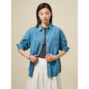 인디고 데님 오버핏 셔츠  블루 (BF5264C03P)
