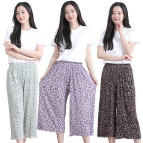 플라워 플리츠 꽃무늬 팬츠 여름 주름 밴딩 고무줄 촌캉스 몸빼 ...
