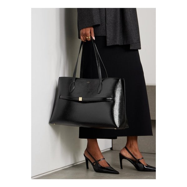 나플락 크링클 페이턴트 가죽 토트 블랙 46376663162874254