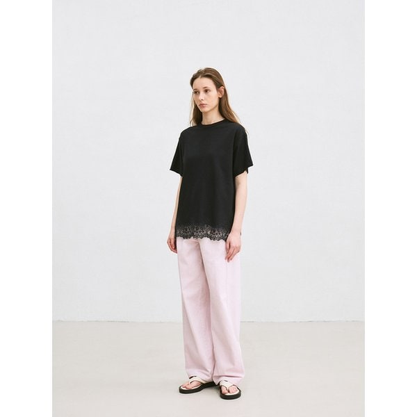 embroidered loose-fit T-shirt (navy)