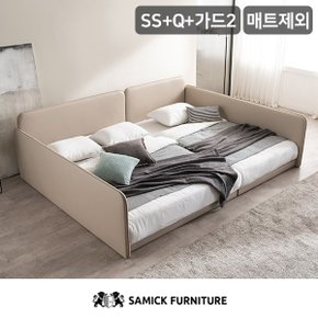 SAMICK 루시 슬림형 저상형 패밀리 침대 SS+Q(매트제외)+가드2