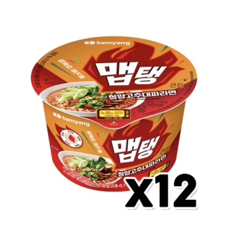  맵탱 청양고추대파 큰컵용기면 110g x 12개