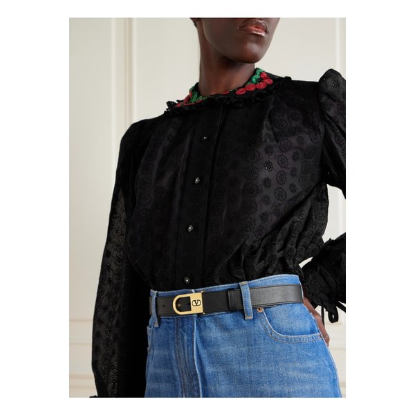 브이로고 시그니처 가죽 벨트 블랙 46376663162909902