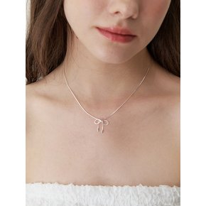 [925silver] snake chain ribbon necklace