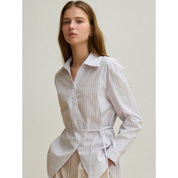 코튼 랩 블라우스 스트라이프 J1924