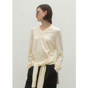 (T-6923)ESSENTIAL WOOL V-NECK KNIT