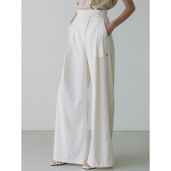 ourcomos comos 868 outside pocket stripe pants (cream)