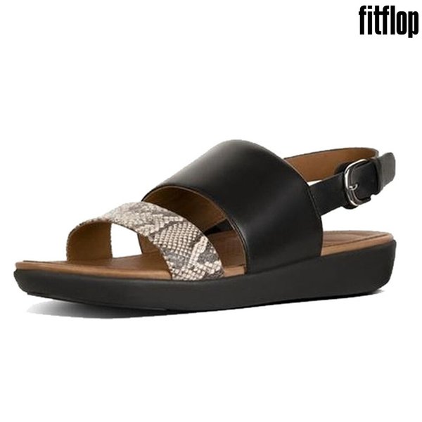 델터 백 스트랩 샌들 레더 스네이크 프린트 여성 신발 M54-611