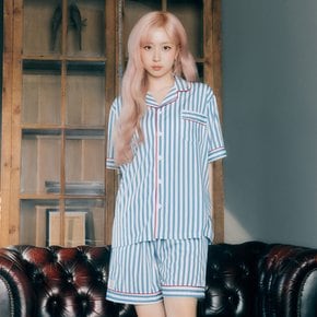 [해원 PICK] 실크핏 토브 반팔 카라 잠옷 세트