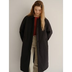 padded trench coat (black)