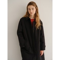 padded trench coat (black)