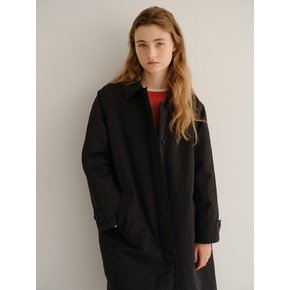 padded trench coat (black)