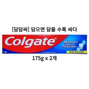 담담싸 콜게이트 캐비티 프로텍션 불소치약 175g 레귤러 2개