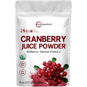 마이크로 인그레디언트 크렌베리 주스 파우더 Micro Ingredients Cranberry Powder 227g