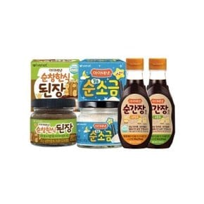간편 순한양념세트 4종세트 (국물간장+비빔간장+소금+된장)