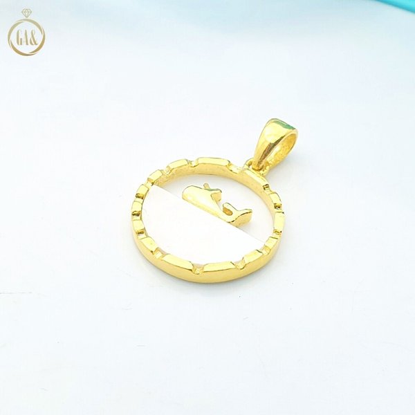 [가앤] 24k순금 화이트 자개 돌고래 목걸이 메달 펜던트 3.75g