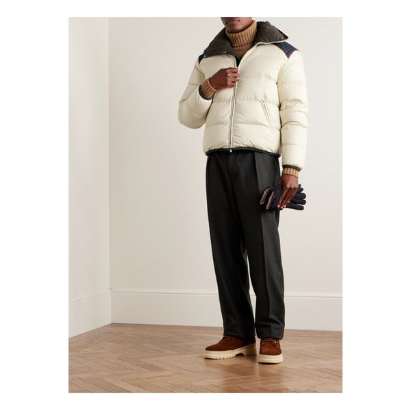 슬림핏 리버서블 퀼팅 셸 다운 재킷 뉴트럴