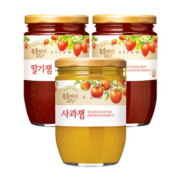  복음자리 딸기잼 500g 2개 +사과잼 620g 1병 (총3병)