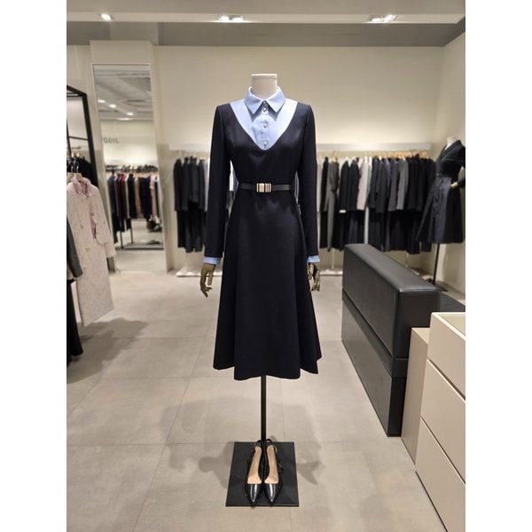 [파주점] 배색 칼라 롱 원피스 JPAA0OP199