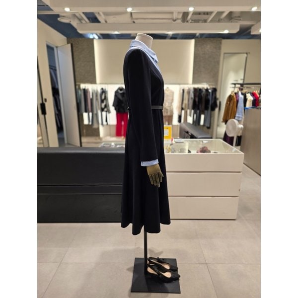 [파주점] 배색 칼라 롱 원피스 JPAA0OP199