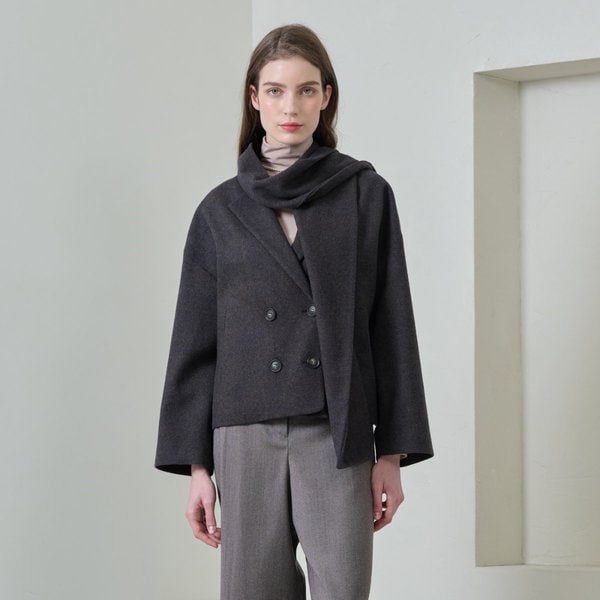 [여주점] 올앤선드리 울 블랜드 더블 브레스티드 머플러 자켓 A4S1J104