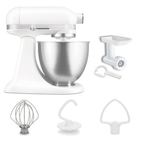 주방 에이드 KitchenAid 3.5QT 스탠드 믹서+후드 그라인더 특별 세트 샤이니 화이트