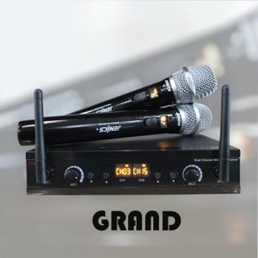 GRAND 2채널 충전식 무선마이크 공연용 노래방용 연설용