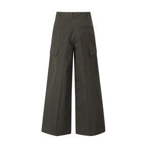 여성 노턱 카고포켓 와이드 팬츠 D KHAKI