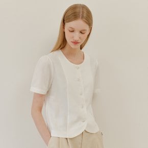 LINEN ROUND SHIRT_WHITE