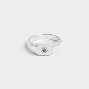 green tourmaline signet ring